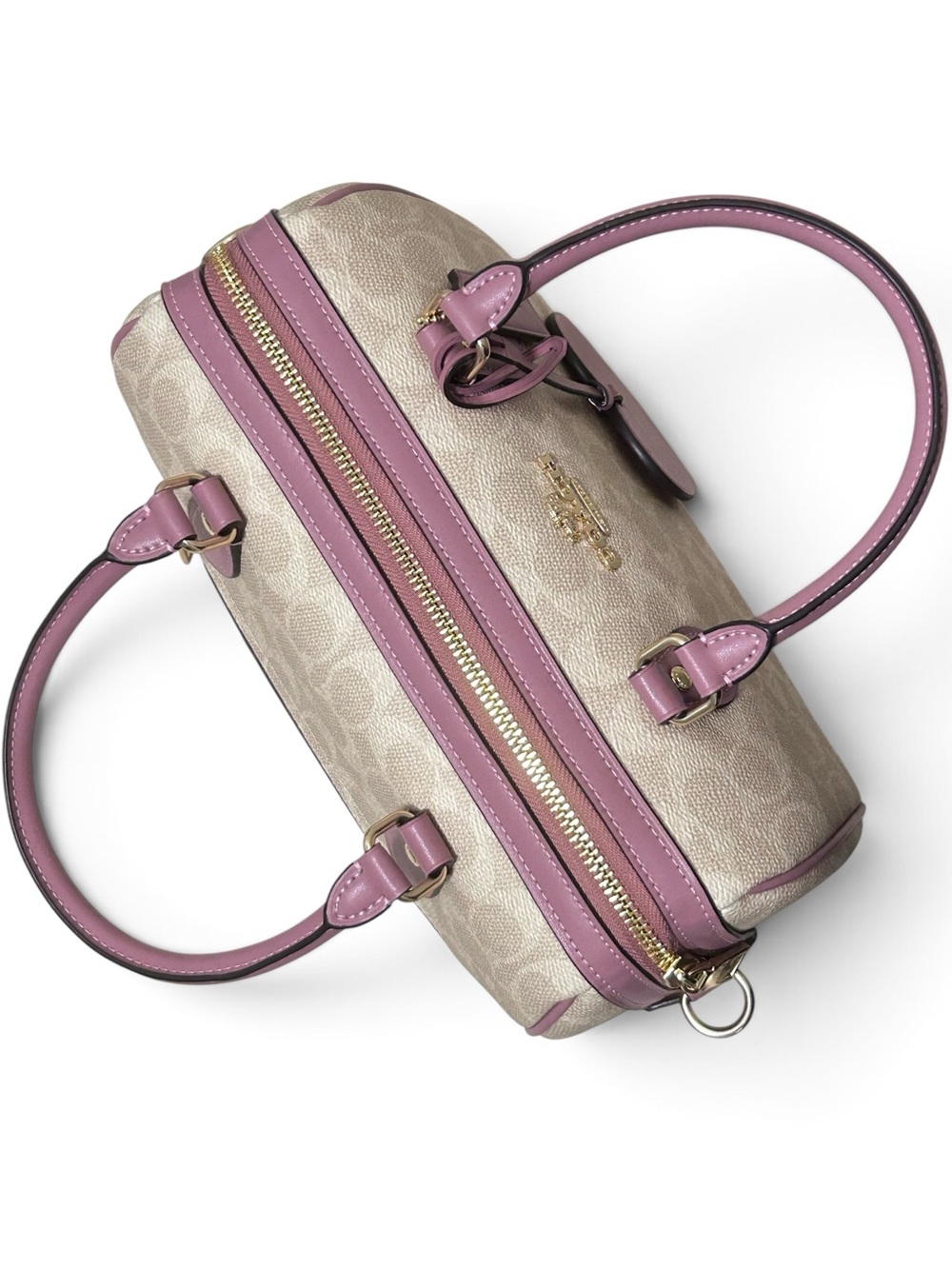 COACH Rowan Heart Charm Signature C Coated Canvas and Smooth Leather Crossbody - Picture 8 of 13